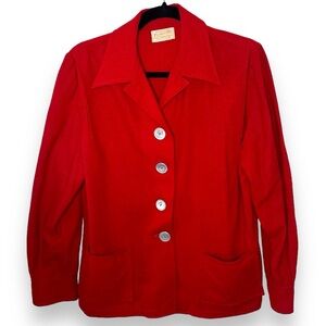 Vintage Red Pendleton 100% Virgin Wool Red Button Down Top One Size